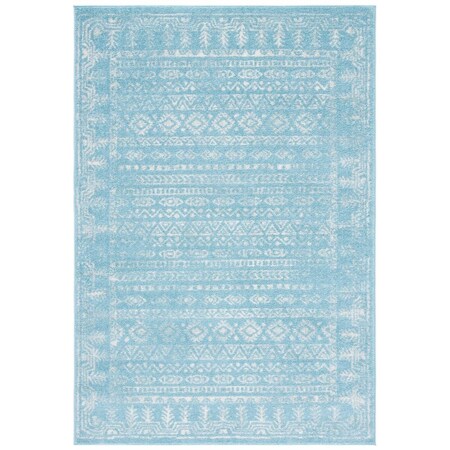 Safavieh 5 ft.-3 in. x 7 ft.-6 in. Tulum Contemporary Rectangle Rug, Aqua & Ivory TUL271K-5